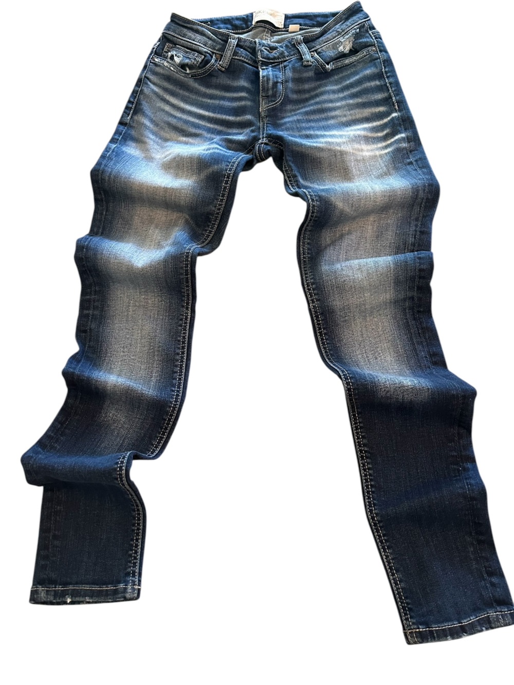 Y2K BKE Stella skinny jeans - low rise, with intense factory fade - Size 24